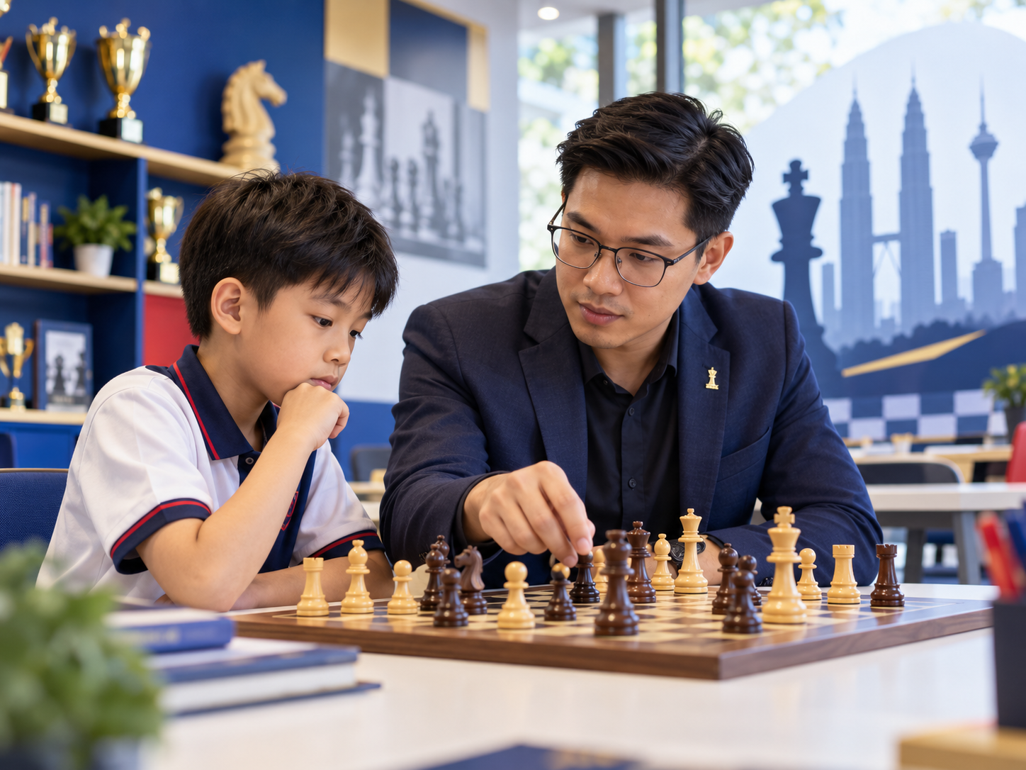 教练为学生进行棋艺程度评估